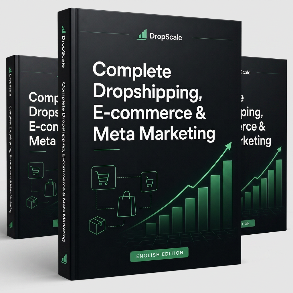 The DropScale E-Book shown in its English and Hindi editions as a coordinated product collection